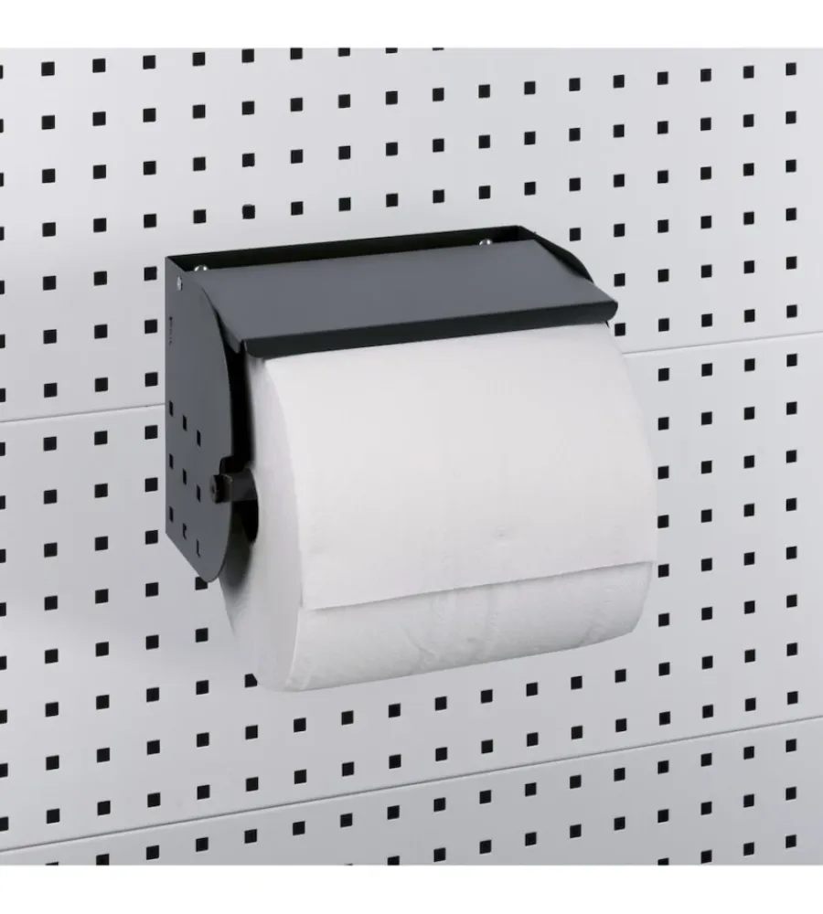 Officina E Garage|Porta rotolo da parete fami per pannello foro quadro in acciaio antracite ø 24/30 cm