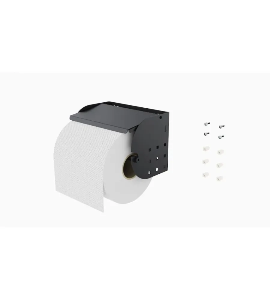 Officina E Garage|Porta rotolo da parete fami per pannello foro quadro in acciaio antracite ø 24/30 cm
