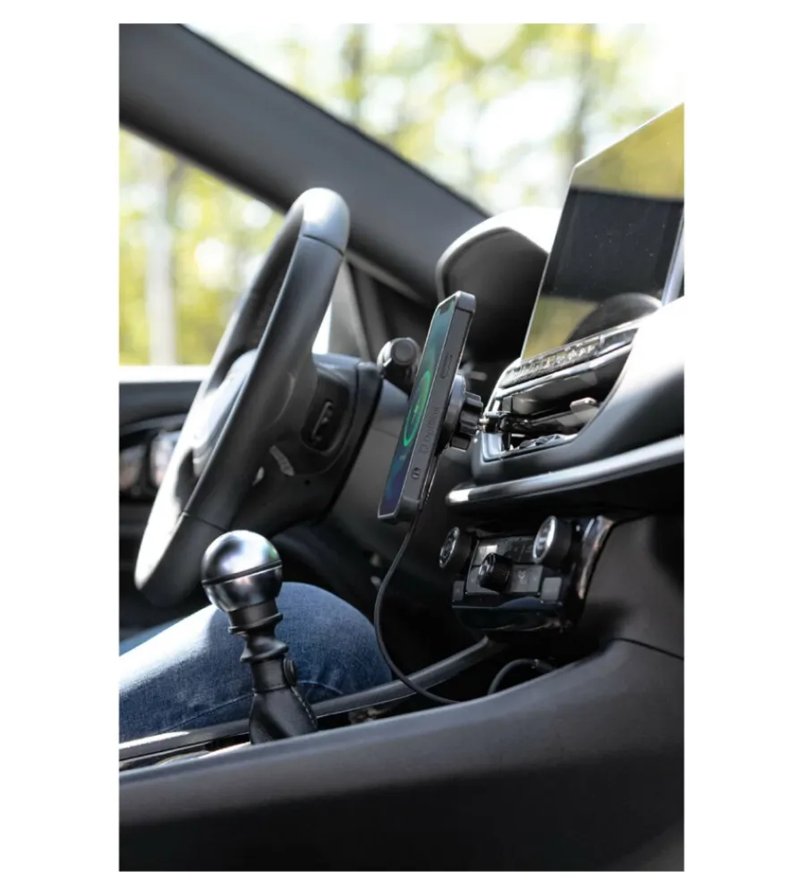 New Porta telefono magnetico "mag wireless airvent" per bocchetta d'aerazione con ricarica wireless - 91802 Telefonia