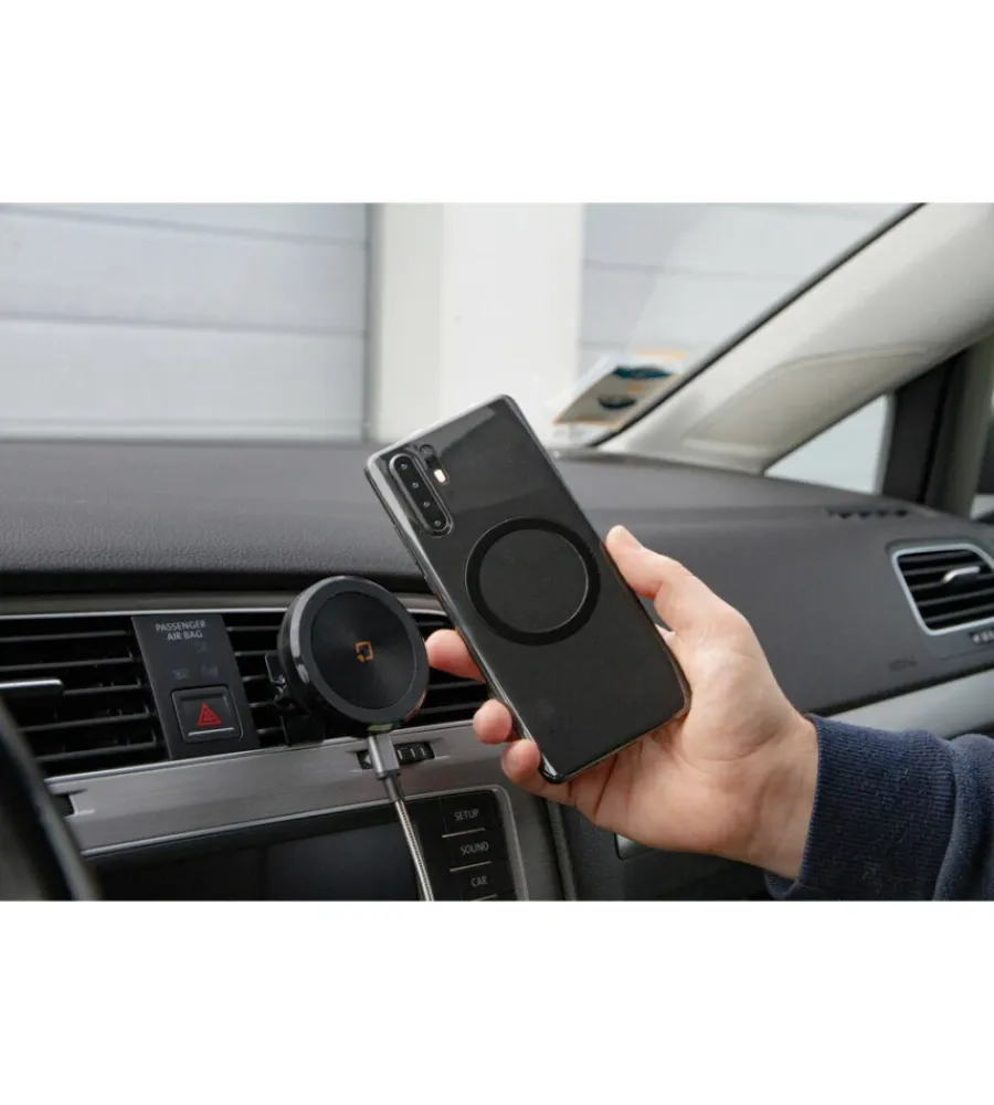 New Porta telefono magnetico "mag wireless airvent" per bocchetta d'aerazione con ricarica wireless - 91802 Telefonia