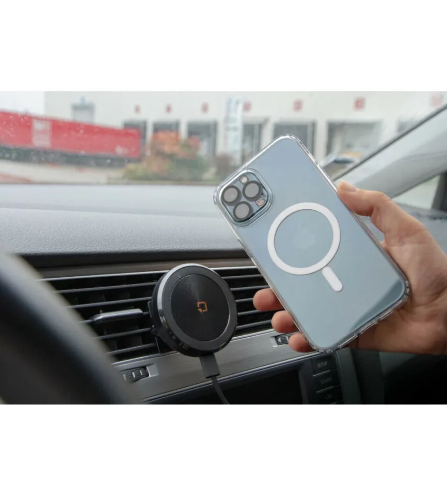 New Porta telefono magnetico "mag wireless airvent" per bocchetta d'aerazione con ricarica wireless - 91802 Telefonia
