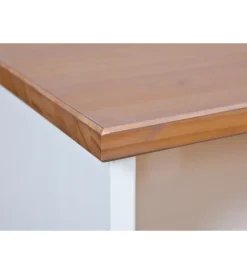Pareti Soggiorno E Porta Tv- Porta tv in pino massello bianco e noce 3 cassetti, 180x45,5x41 cm