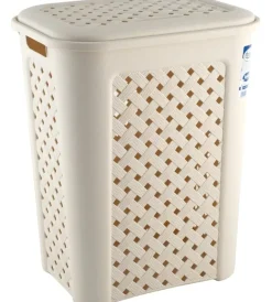 Accessori Bagno|Portabiancheria "arianna" in resina beige, 50 litri