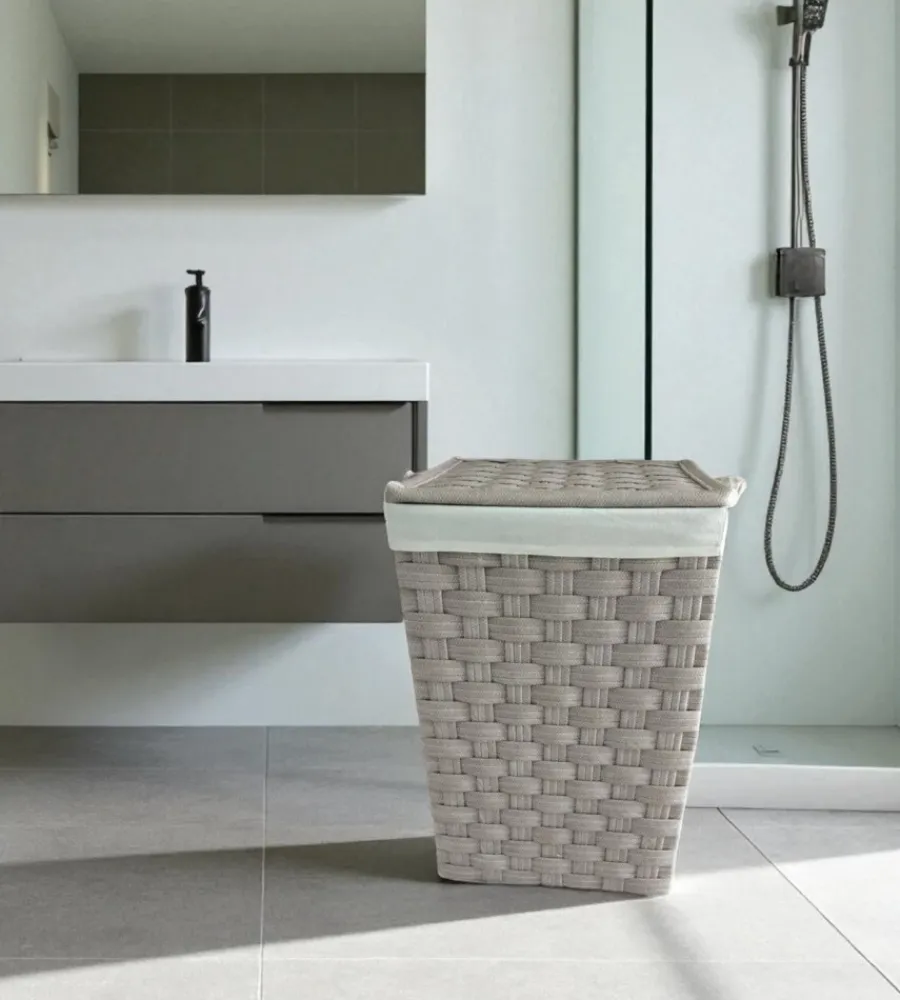 Easy System Accessori Bagno|Portabiancheria "grande" beige in tnt 42,5x42,5x62 cm