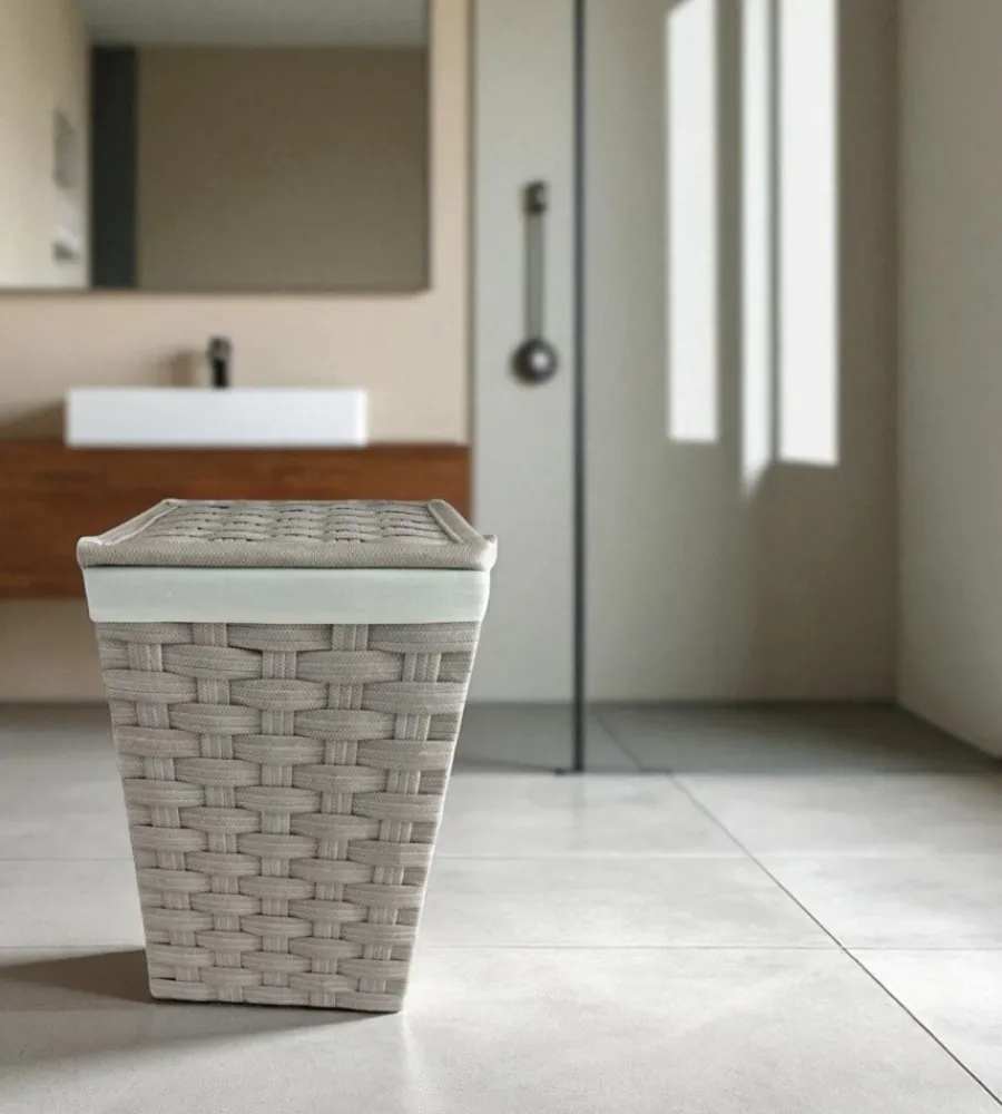 Easy System Accessori Bagno|Portabiancheria "medio" beige in tnt 38,5x38,5x57,5 cm