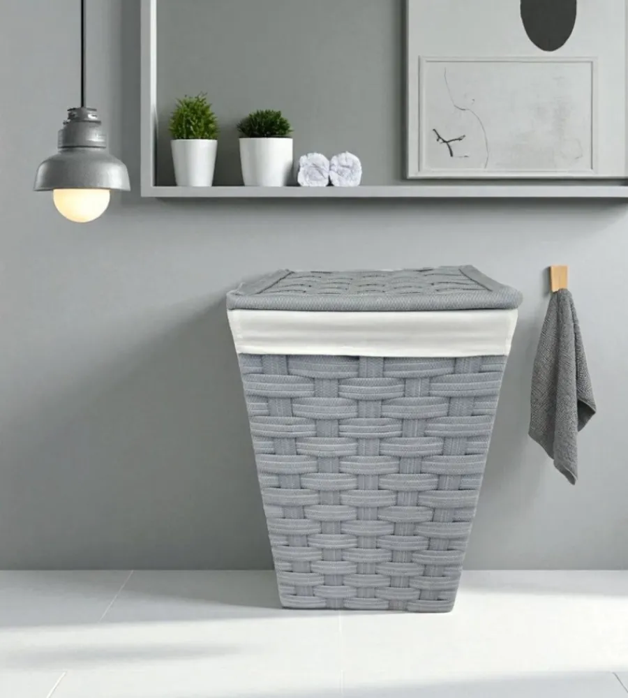 New Portabiancheria "medio" in tnt grigio 38,5x38,5x57,5 cm Accessori Bagno