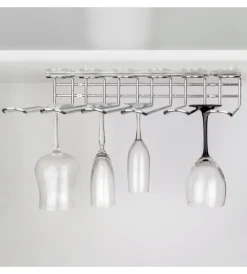 Emuca Accessori Cucina|Portabicchieri 5 linee, acciaio