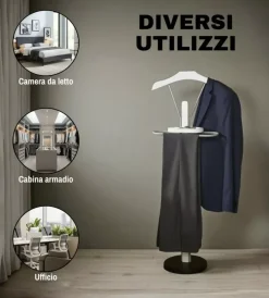 Decorazione Ambienti|Portabiti in metallo bianco 30x118 cm