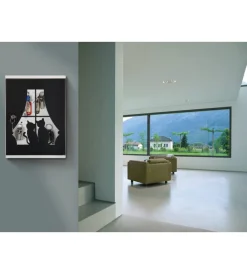 Decorazione Pareti-Alubox Portachiavi da interno con 16 ganci - sportello con intagli.