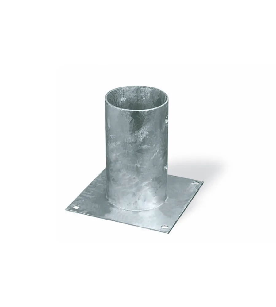 Ferramenta Per Esterno- Portapali ancoraggio d'appoggio per pali tondi ø 100 x 150 x 150 mm.