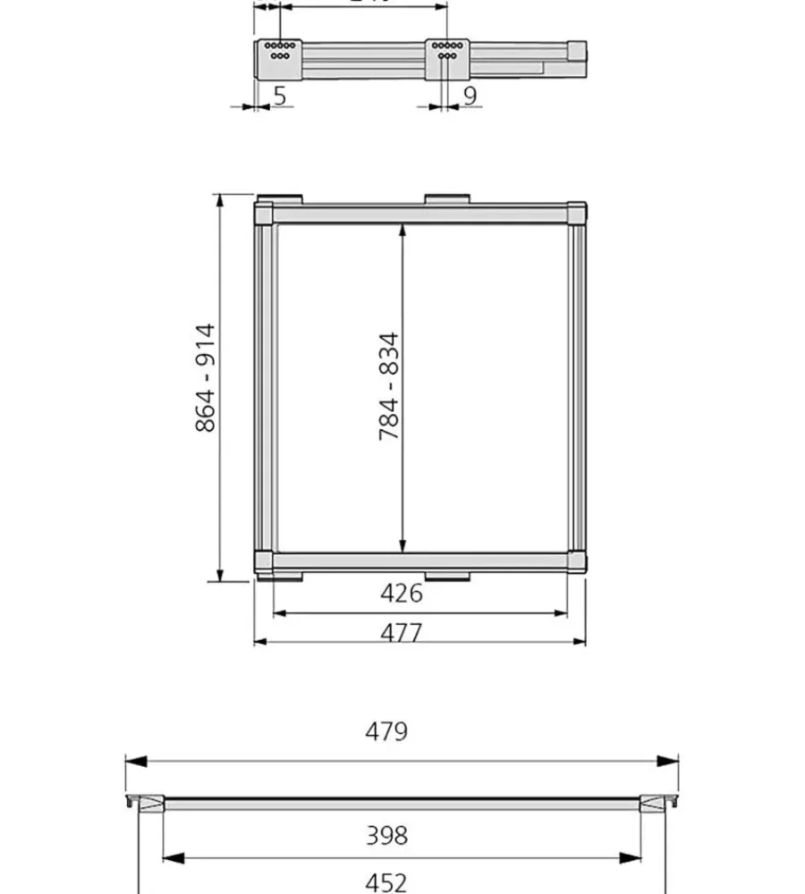 Armadi-Emuca Portapantaloni estraibile moka adattabile 864-914 mm