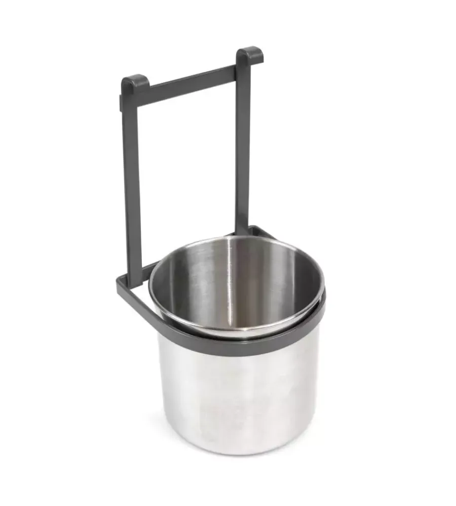Accessori Cucina-Emuca Portaposate "titane" in acciaio grigio antracite, diametro secchio 118 mm