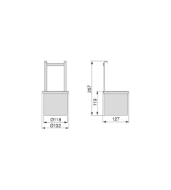 Accessori Cucina-Emuca Portaposate "titane" in acciaio grigio antracite, diametro secchio 118 mm