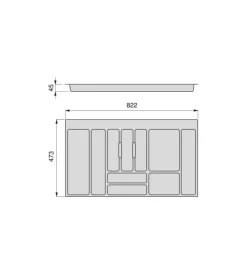 Accessori Cucina-Emuca Portaposate per casetti da cucina, modulo 90cm