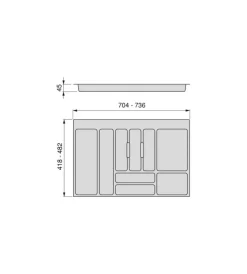 Clearance Portaposate per cassetti da cucina, modulo 80 cm Accessori Cucina
