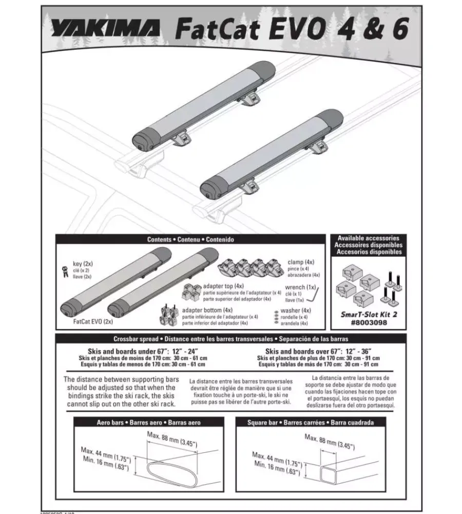 Hot Portasci per barre da tetto "fatcat 4 evo black" - y8003075 Portaggio