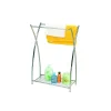 Decor Bagno Accessori Bagno|Portasciugamani in acciaio cromato con 2 barre, altezza 86,5 cm