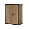Outlet Portattrezzi multiuso "vertical shed venetian" in resina effetto legno 140x73,6x170,4 cm Contenitori Da Esterno