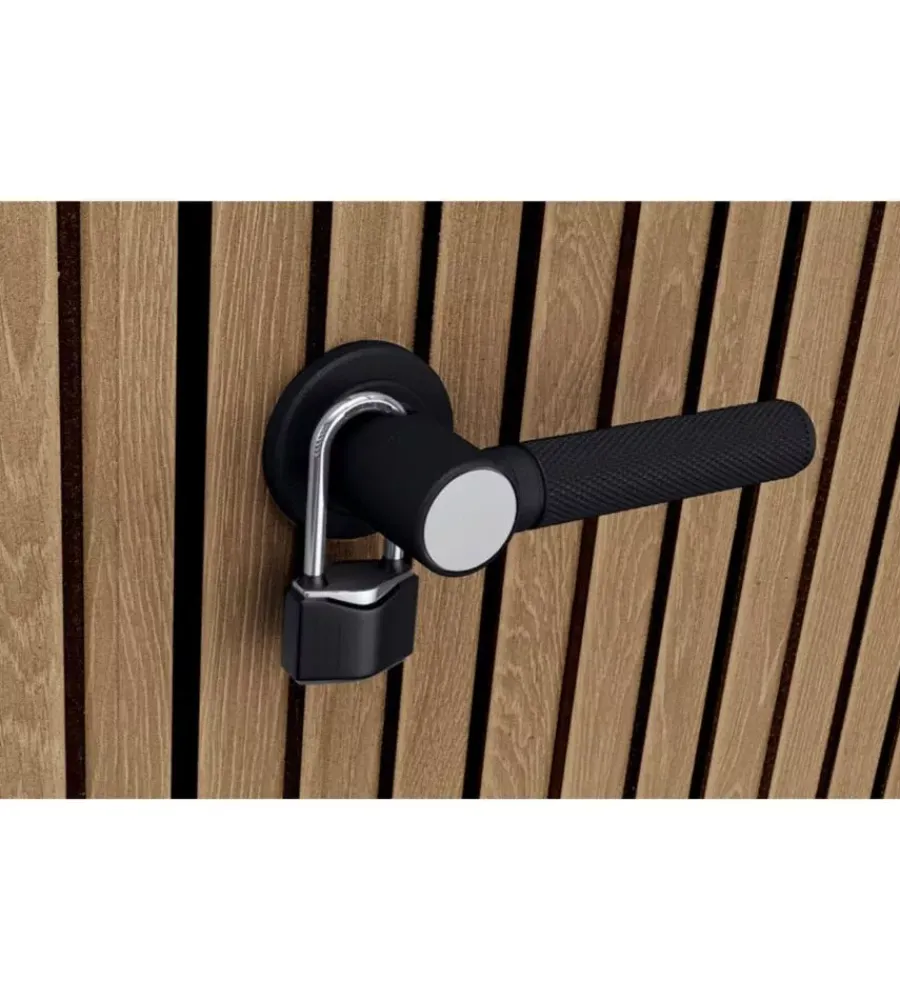 Outlet Portattrezzi multiuso "vertical shed venetian" in resina effetto legno 140x73,6x170,4 cm Contenitori Da Esterno