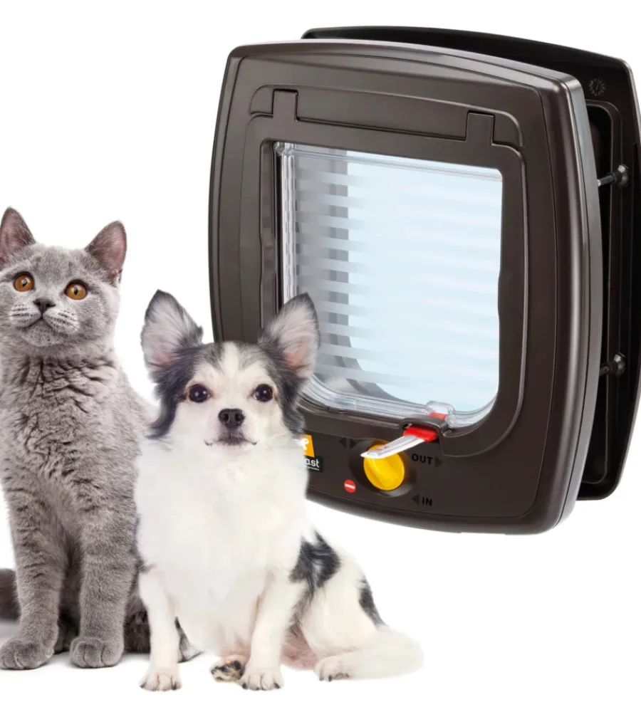 Hot Portina per gatti e piccoli cani "swing 5" con chiusura 4 vie e protezione aria in plastica marrone 22,5x9,6x25,2 cm Cucce E Accessori Relativi