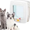 Ferplast Cucce E Accessori Relativi|Portina per gatti e piccoli cani "swing 5" con chiusura 4 vie e protezione aria in plastica bianco 22,5x9,6x25,2 cm