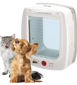 Portina per gatti grandi e cani di taglia piccola "swing microchip large" con chiusura 4 vie e protezione aria in plastica bianco 26,5x16,2x31,5 cm Cucce E Accessori Relativi
