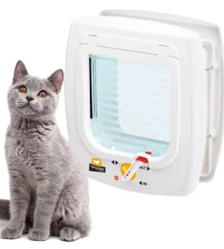 Ferplast Cucce E Accessori Relativi|Portina per gatti sistema magnetico "swing 7" con chiusura 4 vie e protezione aria in plastica bianco 22,5x10,4x25,2 cm