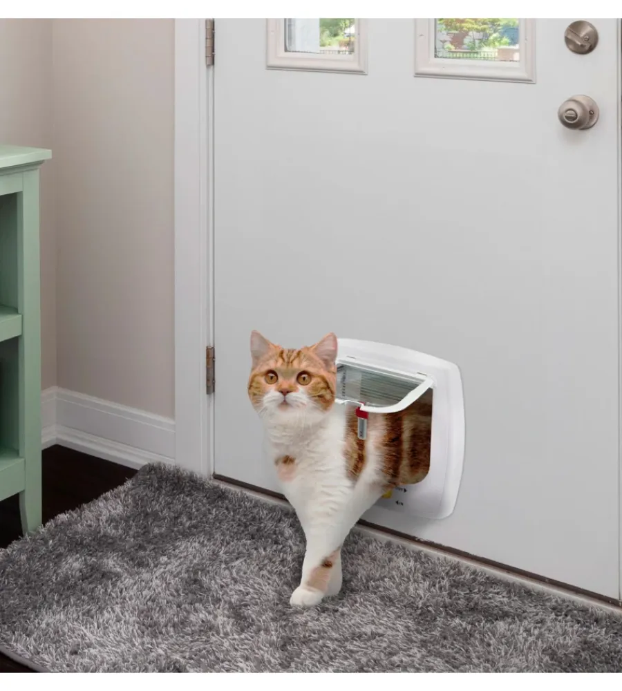 Ferplast Cucce E Accessori Relativi|Portina per gatti sistema magnetico "swing 7" con chiusura 4 vie e protezione aria in plastica bianco 22,5x10,4x25,2 cm