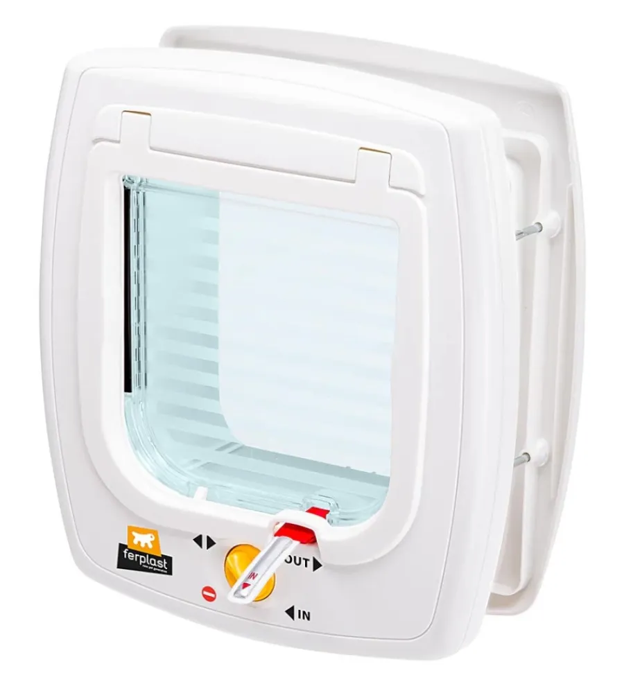 Ferplast Cucce E Accessori Relativi|Portina per gatti sistema magnetico "swing 7" con chiusura 4 vie e protezione aria in plastica bianco 22,5x10,4x25,2 cm