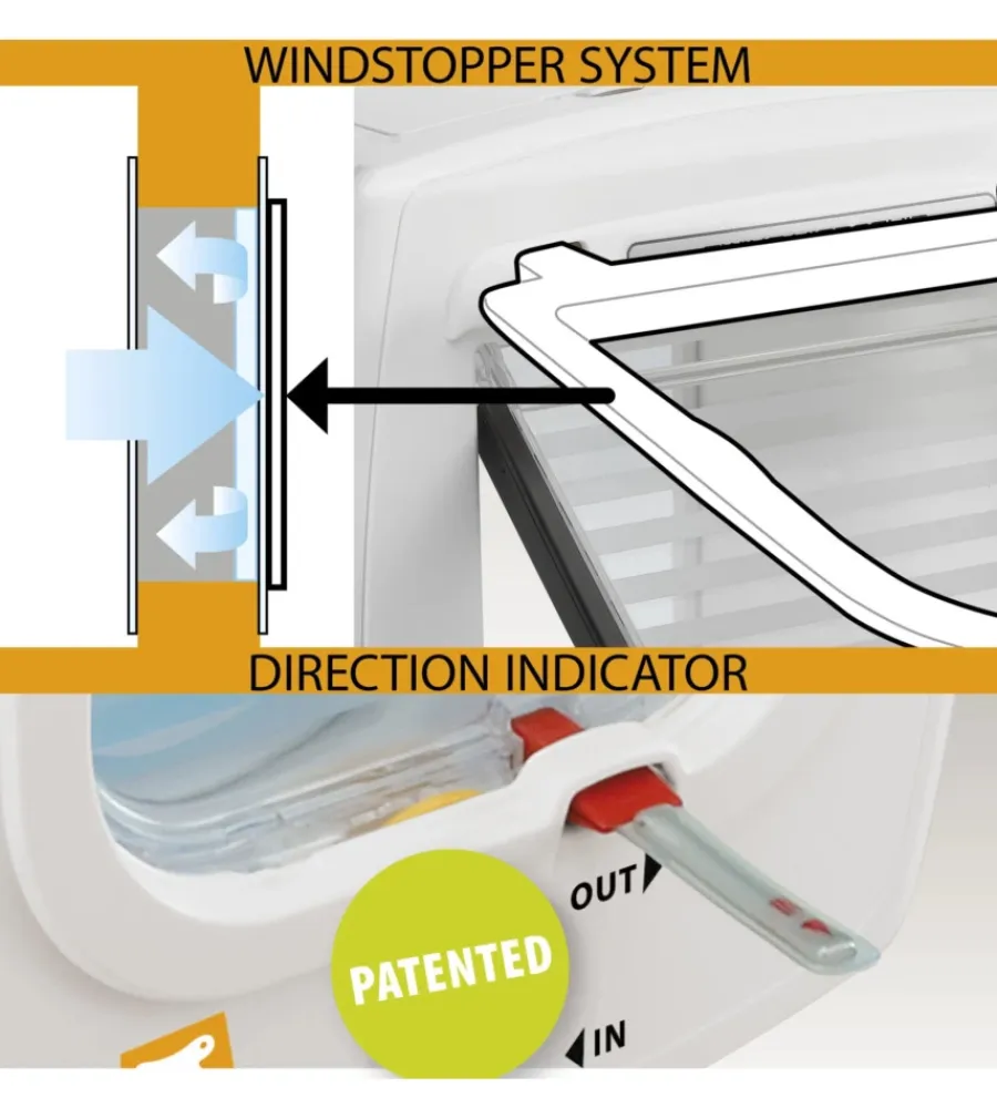 Ferplast Cucce E Accessori Relativi|Portina per gatti sistema magnetico "swing 7" con chiusura 4 vie e protezione aria in plastica bianco 22,5x10,4x25,2 cm