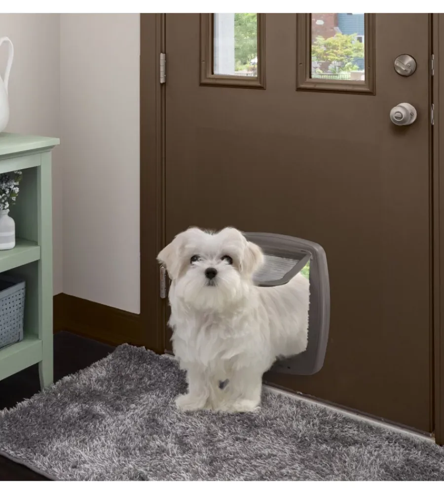 New Portina per grandi gatti e piccoli cani "swing 9" con chiusura 4 vie, protezione aria, chiusura ammortizzata in plastica marrone 26,2x10,2x31,2 cm Cucce E Accessori Relativi