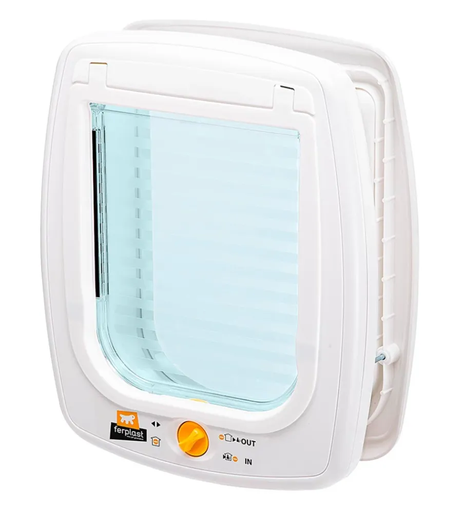 Cucce E Accessori Relativi-Ferplast Portina per grandi gatti e piccoli cani "swing 9" con chiusura 4 vie, protezione aria, chiusura ammortizzata in plastica bianco 26,2x10,2x31,2 cm