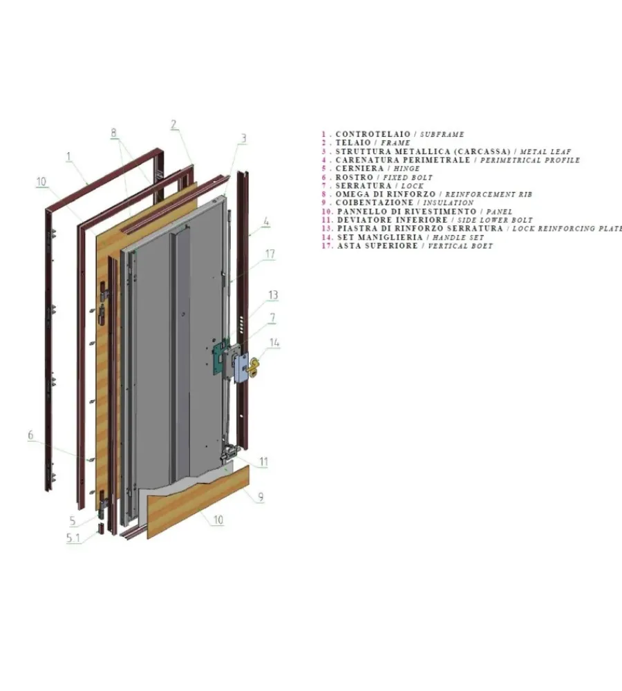 Best Portoncino blindato colore tanganica con apertura a destra, 90x210 cm Porte, Scale E Pavimenti
