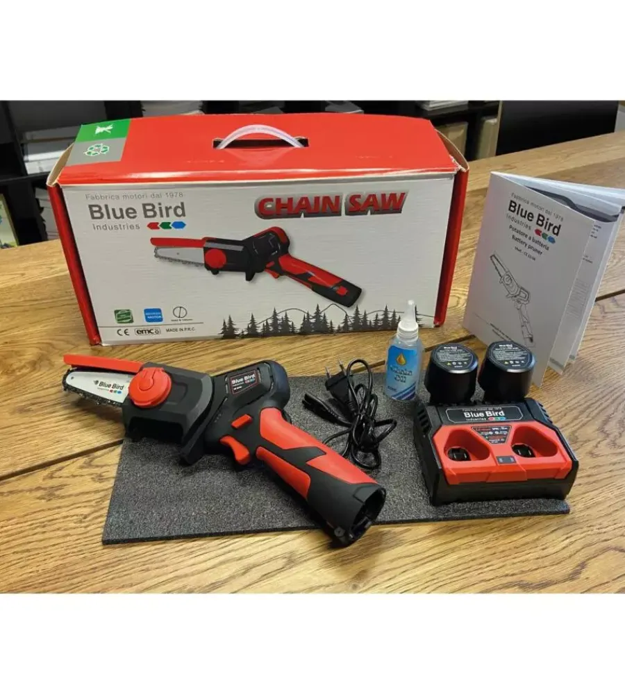 Blue Bird Potatori|Potatore a catena a batteria "cs 22-04" barra 10 cm 10,8v 2,5ah