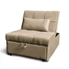 Poltrone E Pouf-BellaHome Pouf 3 in 1 "king" trasformabile in poltrona e letto tortora 112x81x88 cm