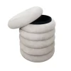 BellaHome Poltrone E Pouf|Pouf contenitore avorio 38x38x45 cm