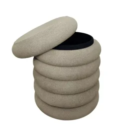 Online Pouf contenitore beige 38x38x45 cm Poltrone E Pouf