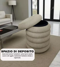 Online Pouf contenitore beige 38x38x45 cm Poltrone E Pouf