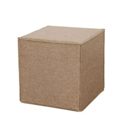 BellaHome Poltrone E Pouf|Pouf pieghevole "dado" in tessuto rimovibile cammello, 41x41x41 cm
