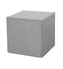 Outlet Pouf pieghevole "dado" in tessuto rimovibile grigio, 41x41x41 cm Poltrone E Pouf