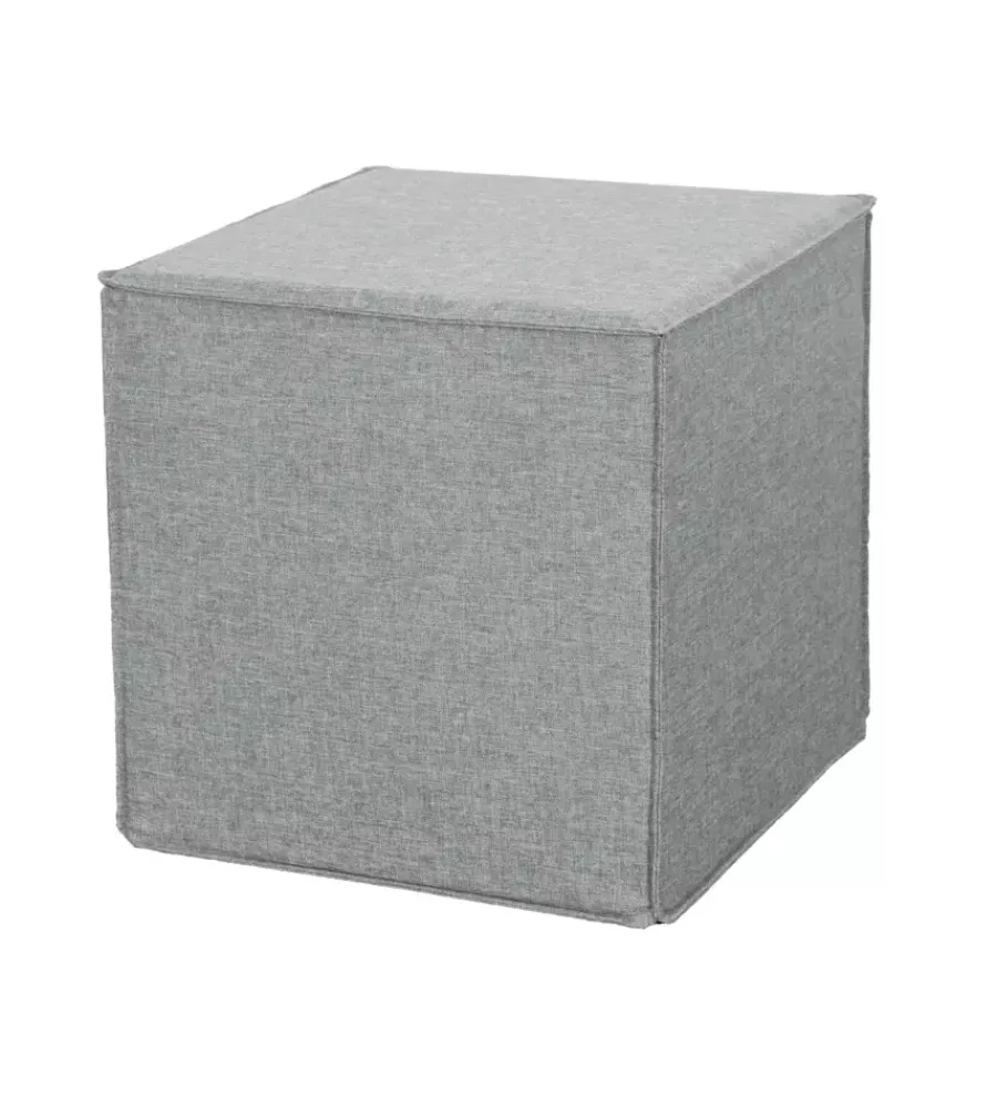 Outlet Pouf pieghevole "dado" in tessuto rimovibile grigio, 41x41x41 cm Poltrone E Pouf