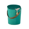 Best Pouf "secchiello" in velluto verde con maniglia, 35x35x45 cm Poltrone E Pouf