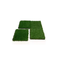 Hot Prato sintetico a mattonella verde "infinity" 9 pezzi Erba Sintetica