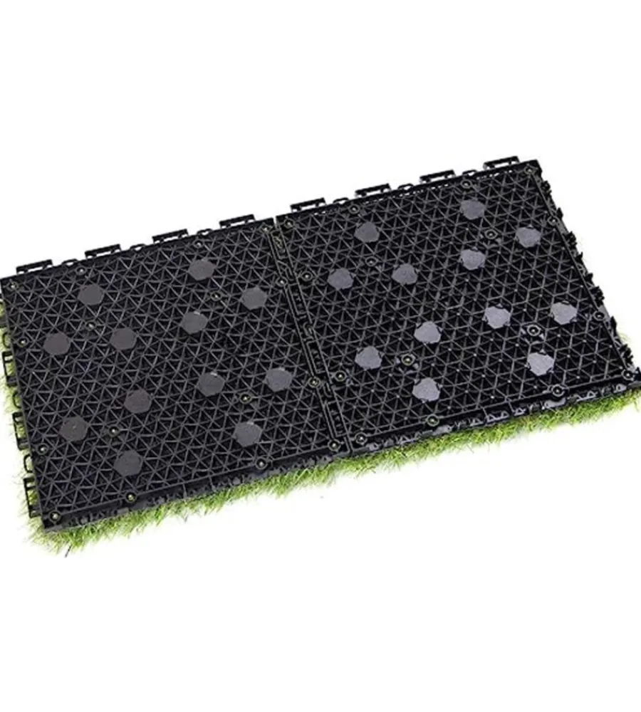 Hot Prato sintetico a mattonella verde "infinity" 9 pezzi Erba Sintetica