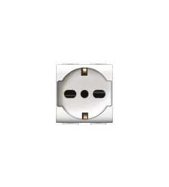 Serie Civili- Presa ita/shucko trivalente serie mylife  2 poli+terra 10/16a -bianco.
