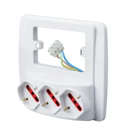 Multiprese Ed Adattatori|Presa multipla da parete "emilia smart" con 3 prese bivalenti schuko 10/16a - bianca.