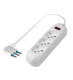 Multiprese Ed Adattatori-Poly Pool Presa multipla pluristandard con 3 prese colore bianco