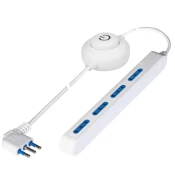 Clearance Presa multipla con 4 prese bivalenti e cavo da 2 metri, colore bianco Multiprese Ed Adattatori
