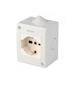 Serie Civili- Presa pluristandard poly pool colore grigio, 10/16a