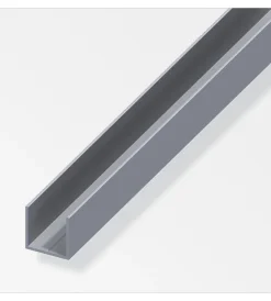 Ferramenta Per Mobili E Infissi-Alfer aluminium Profilo a u 7,5x1,0 alluminio naturale 2,5m